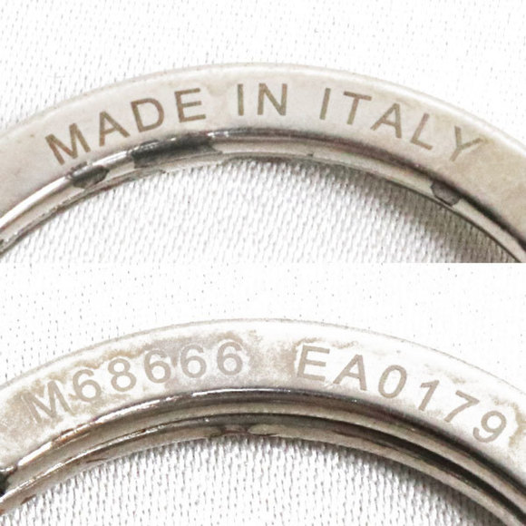 LOUIS VUITTON Inlay Logo Keychain Keyring Silver/Navy M68666 - Picture 6 of 7